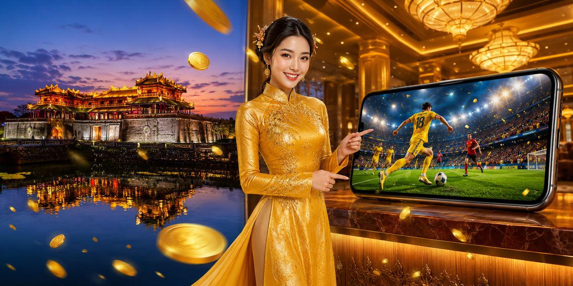 Người dùng tại Huế mặc áo dài đăng nhập vào casino di động trên điện thoại